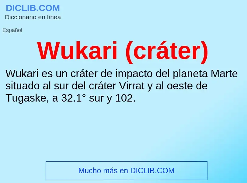 ¿Qué es Wukari (cráter)? - significado y definición