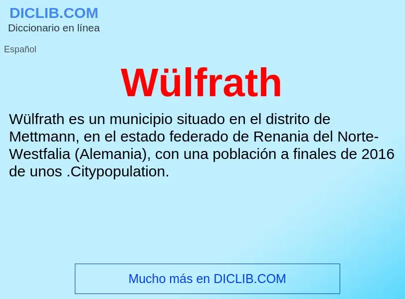 Wat is Wülfrath - definition