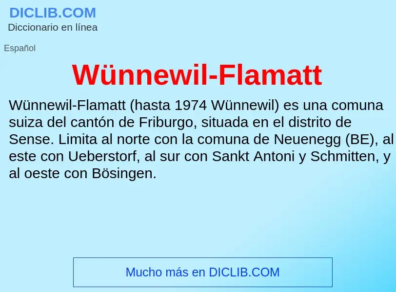 Wat is Wünnewil-Flamatt - definition