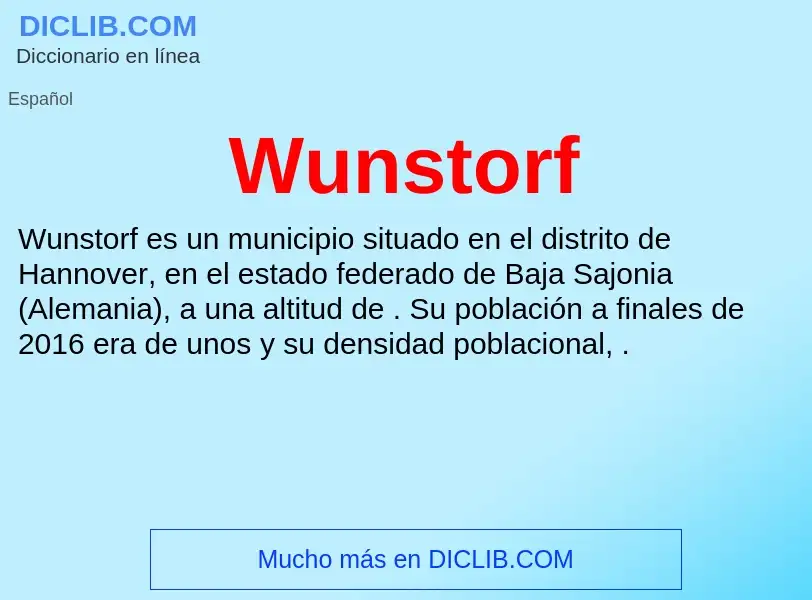 ¿Qué es Wunstorf? - significado y definición