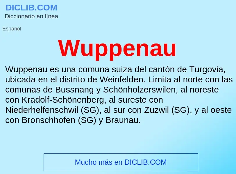 What is Wuppenau - meaning and definition