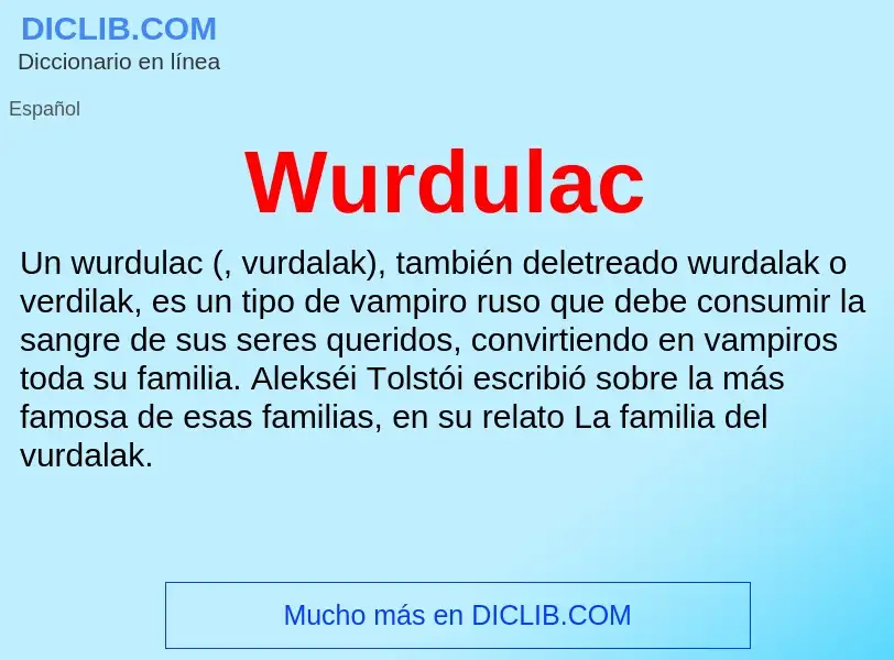 ¿Qué es Wurdulac? - significado y definición