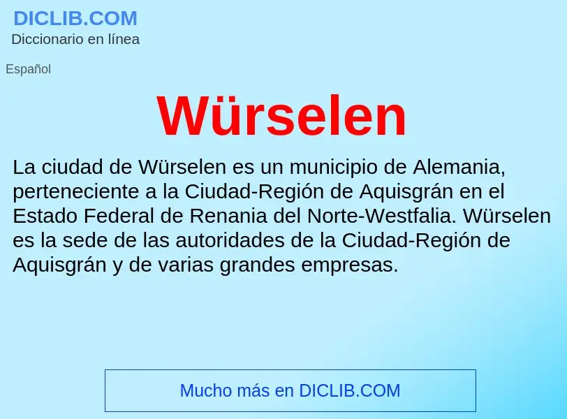 Wat is Würselen - definition