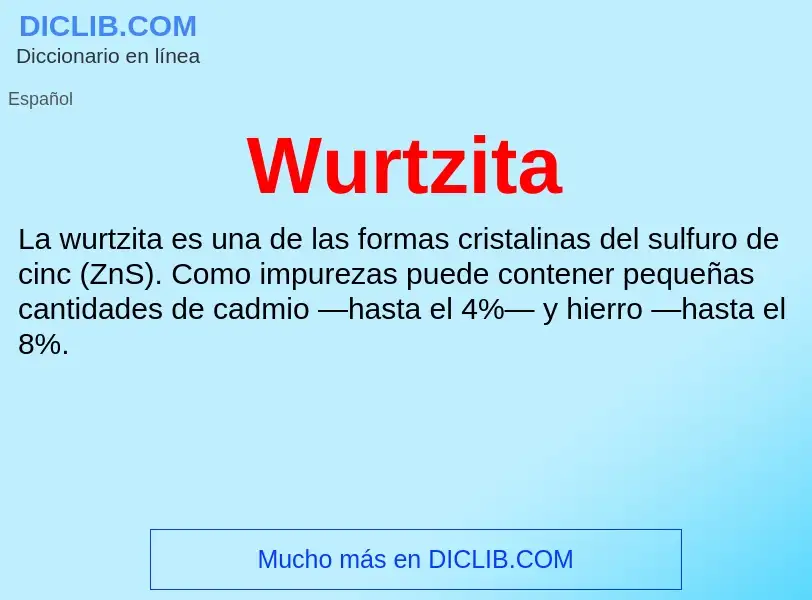 ¿Qué es Wurtzita? - significado y definición