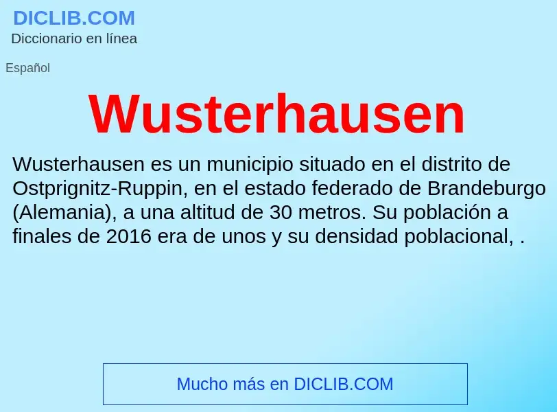 What is Wusterhausen - meaning and definition