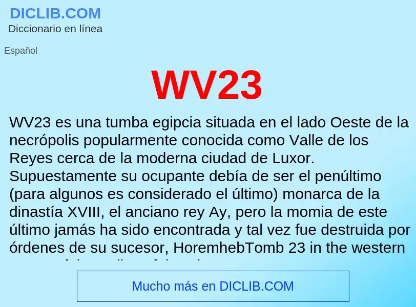 What is WV23 - meaning and definition