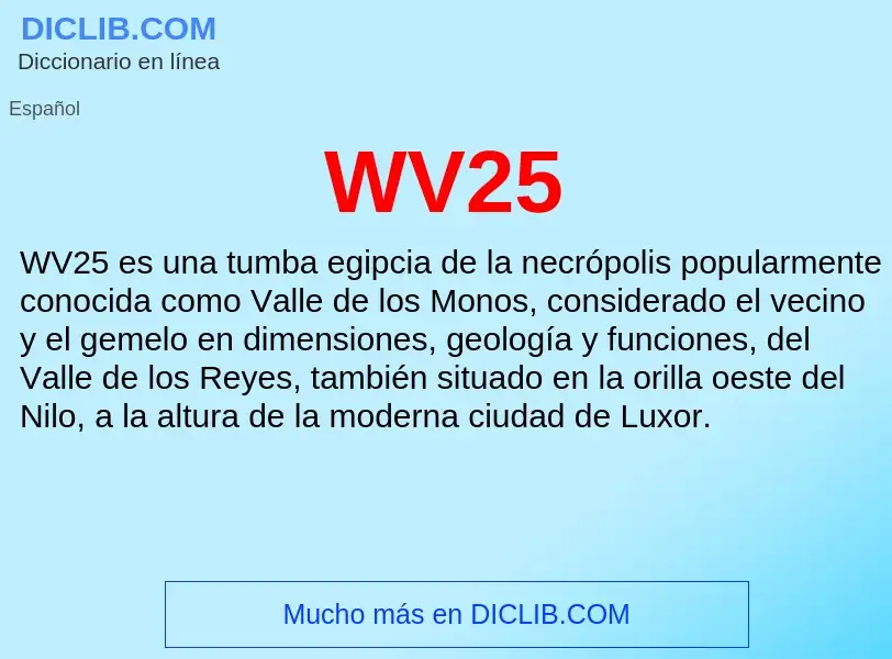 ¿Qué es WV25? - significado y definición