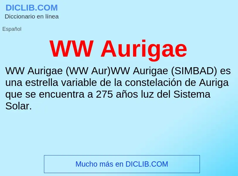 What is WW Aurigae - meaning and definition