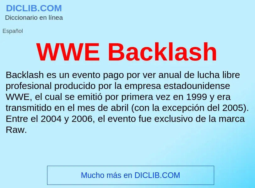 What is WWE Backlash - meaning and definition