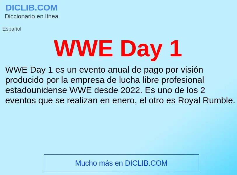 ¿Qué es WWE Day 1? - significado y definición