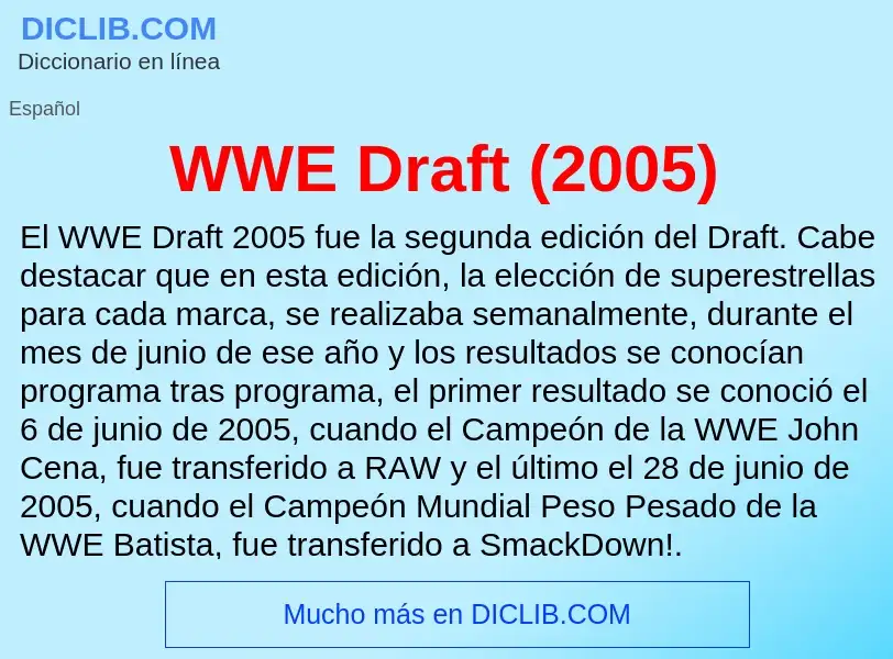 What is WWE Draft (2005) - meaning and definition