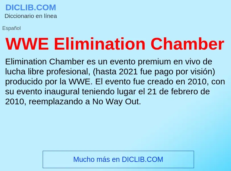 ¿Qué es WWE Elimination Chamber? - significado y definición