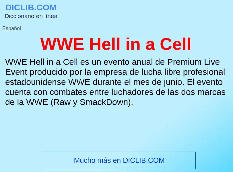 What is WWE Hell in a Cell - meaning and definition