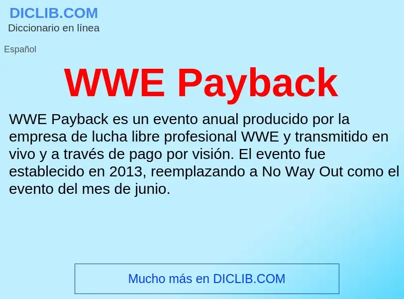 What is WWE Payback - meaning and definition