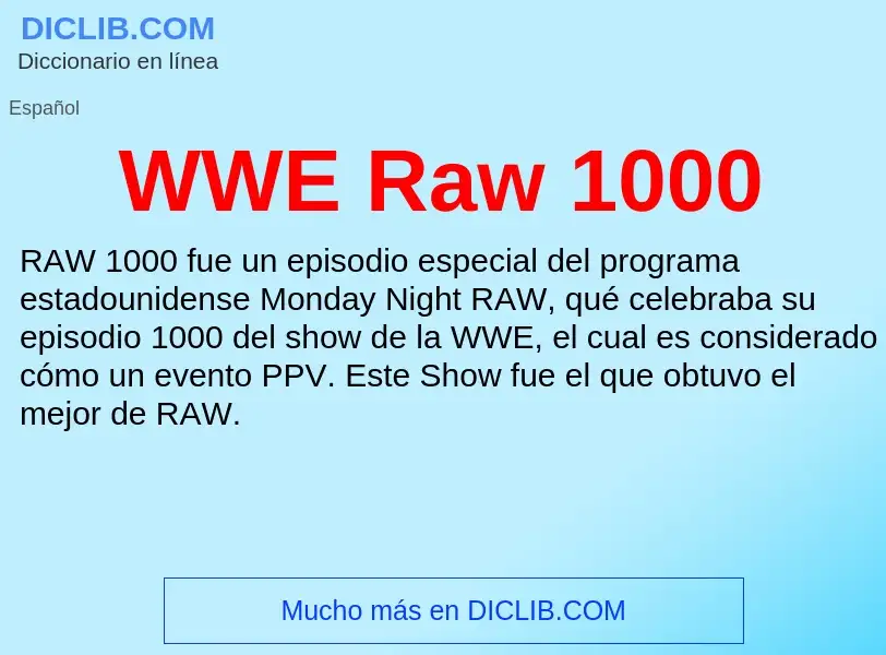 What is WWE Raw 1000 - meaning and definition