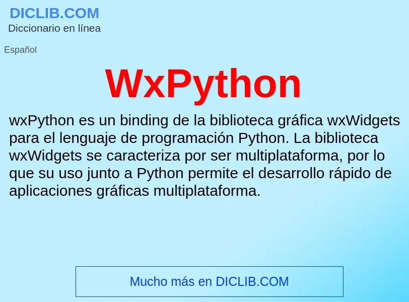 ¿Qué es WxPython? - significado y definición