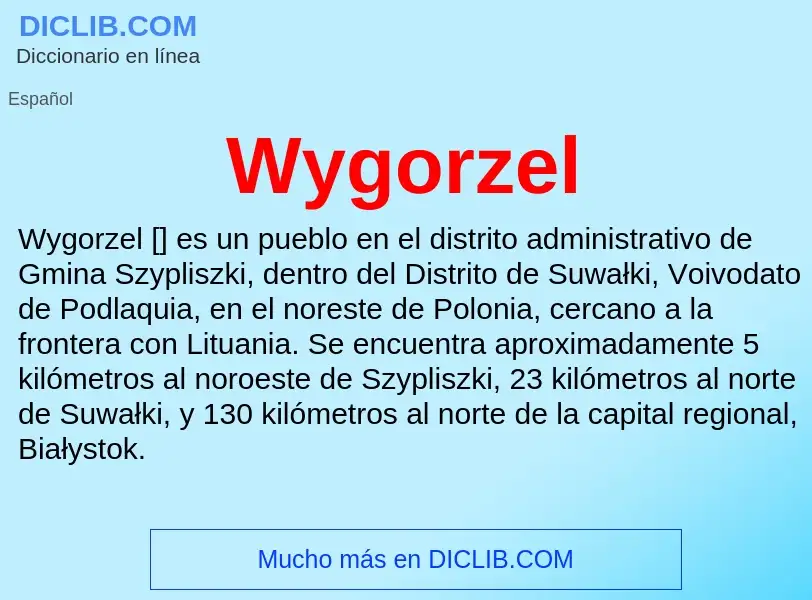 ¿Qué es Wygorzel? - significado y definición