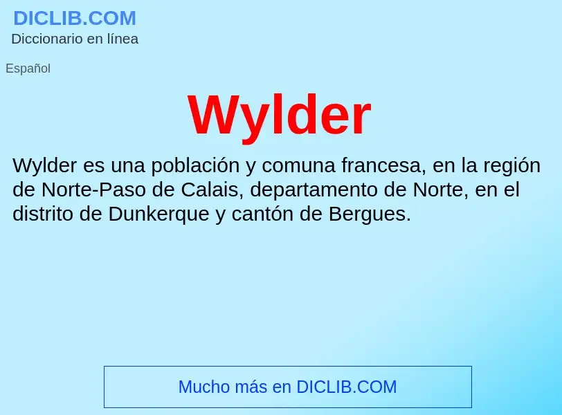 ¿Qué es Wylder? - significado y definición