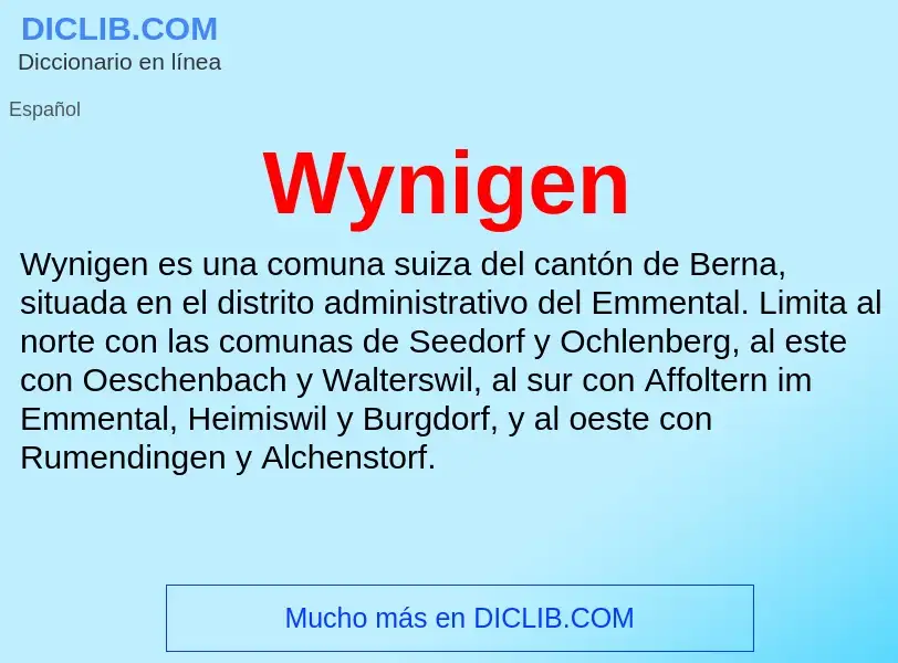 ¿Qué es Wynigen? - significado y definición