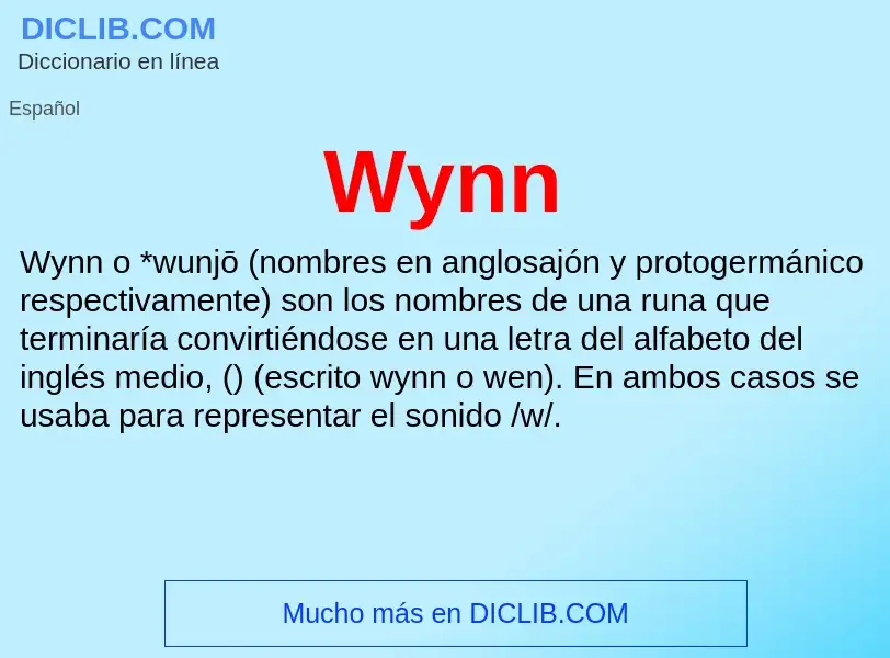 ¿Qué es Wynn? - significado y definición