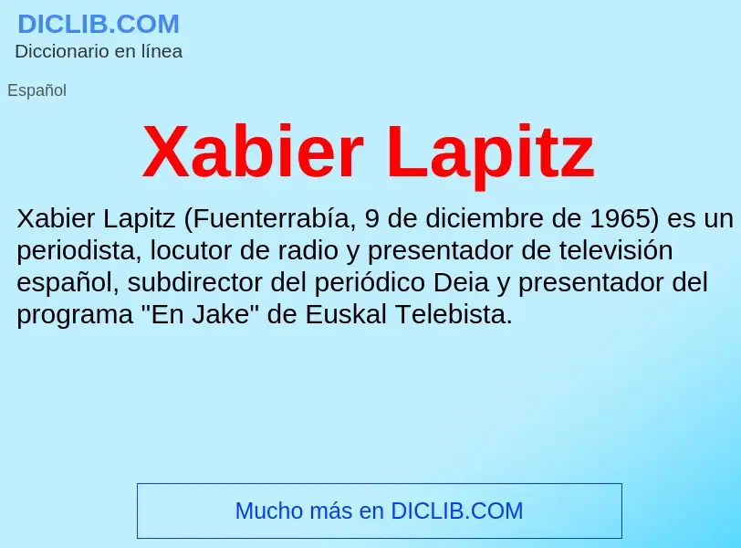 What is Xabier Lapitz - meaning and definition