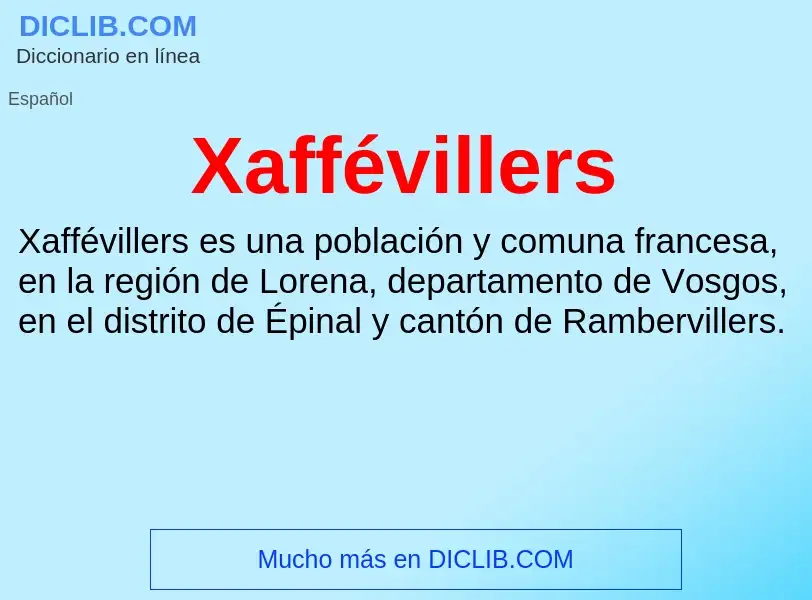 What is Xaffévillers - meaning and definition