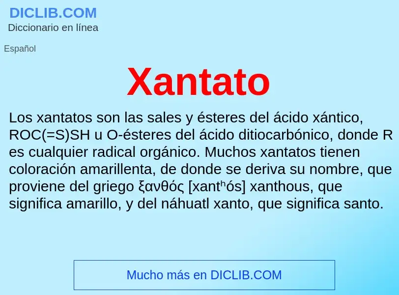 Τι είναι Xantato - ορισμός