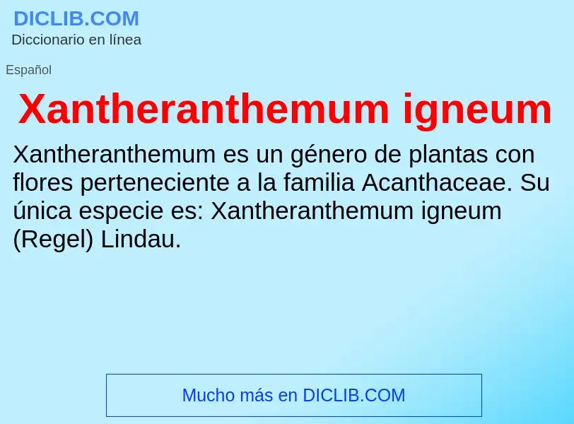 Τι είναι Xantheranthemum igneum - ορισμός