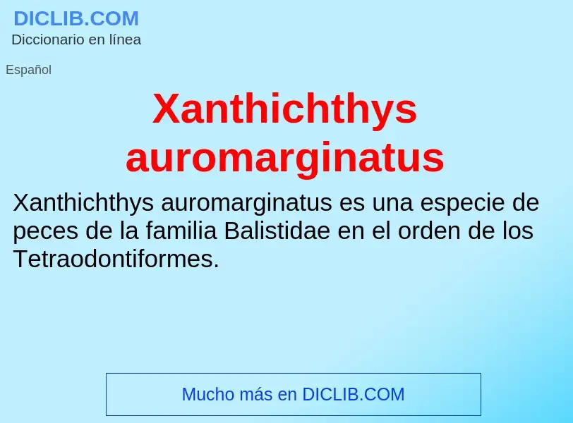 Τι είναι Xanthichthys auromarginatus - ορισμός