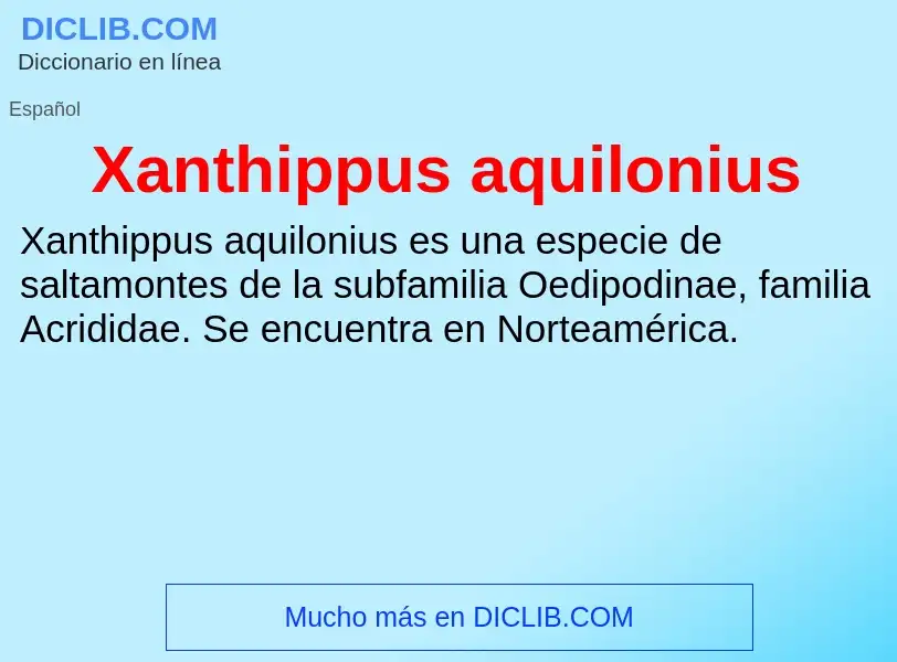 Τι είναι Xanthippus aquilonius - ορισμός