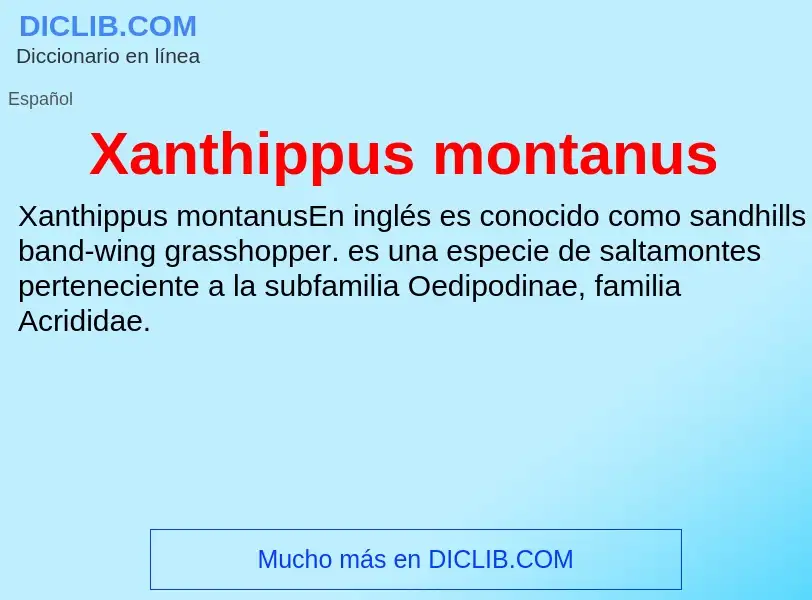 Τι είναι Xanthippus montanus - ορισμός