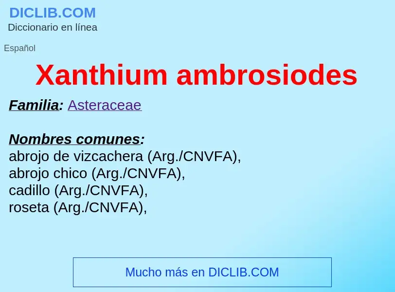 Τι είναι Xanthium ambrosiodes - ορισμός