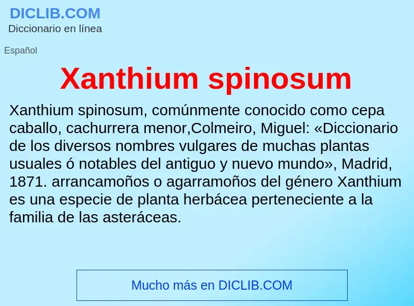 Τι είναι Xanthium spinosum - ορισμός