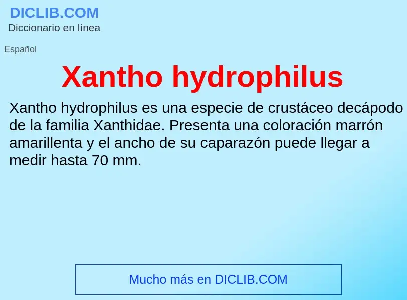 Τι είναι Xantho hydrophilus - ορισμός