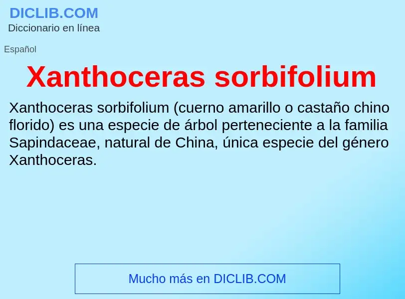 ¿Qué es Xanthoceras sorbifolium? - significado y definición