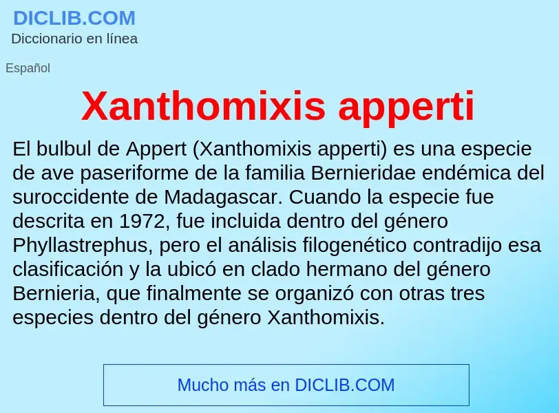 Τι είναι Xanthomixis apperti - ορισμός