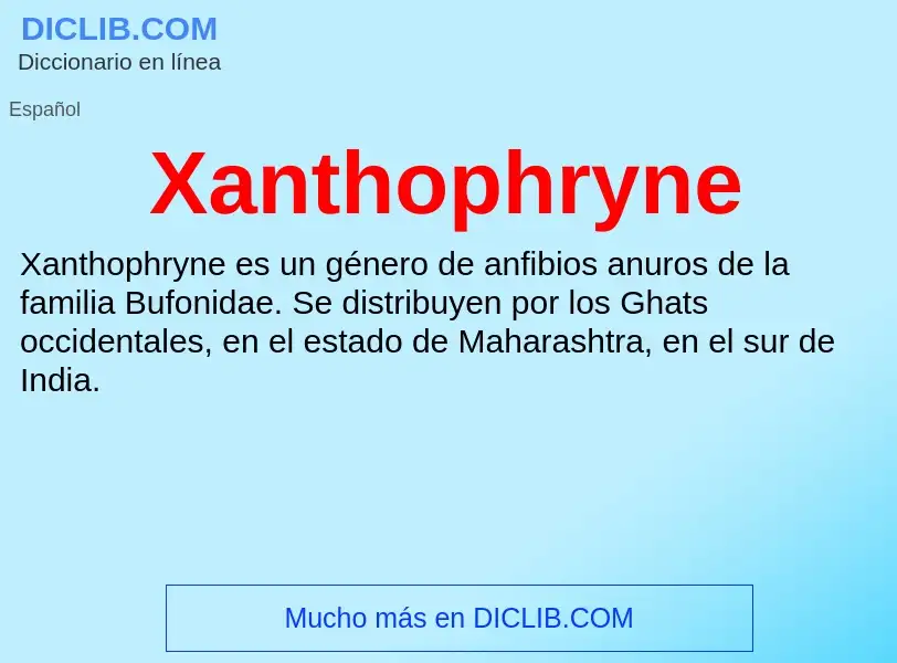 Τι είναι Xanthophryne - ορισμός