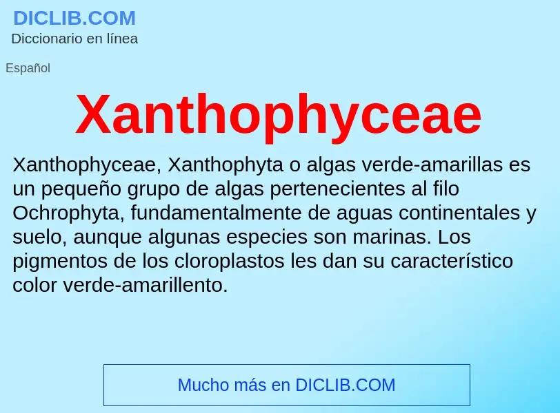 Τι είναι Xanthophyceae - ορισμός