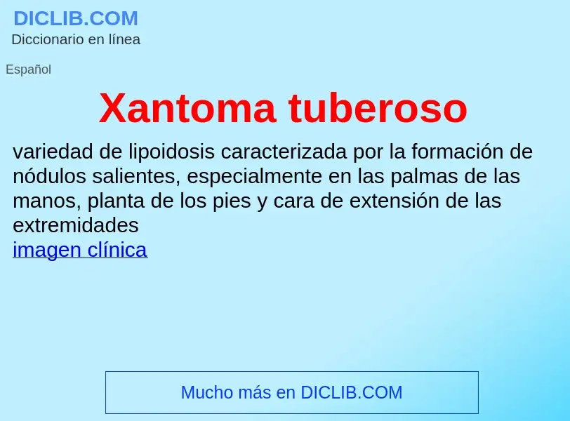 Τι είναι Xantoma tuberoso - ορισμός