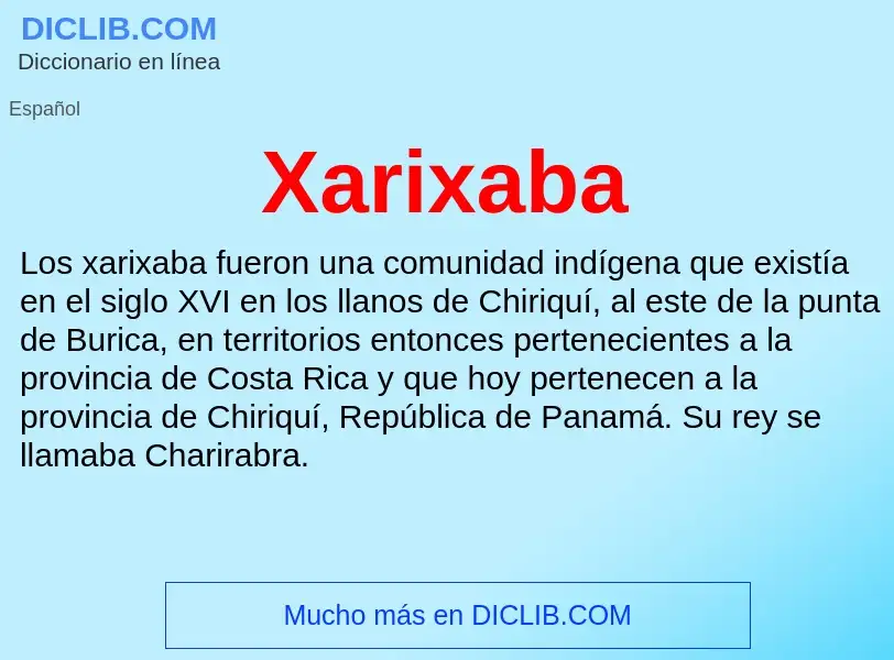 ¿Qué es Xarixaba? - significado y definición