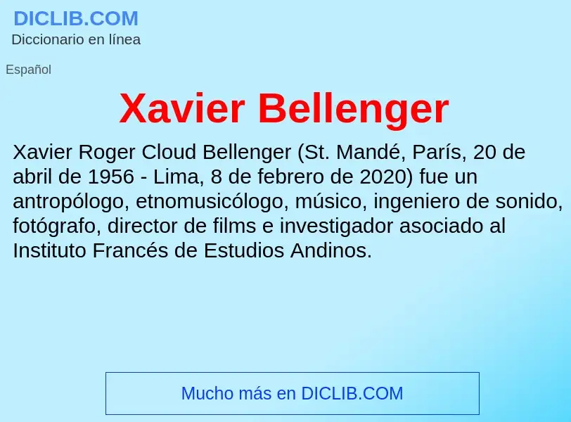 Τι είναι Xavier Bellenger - ορισμός