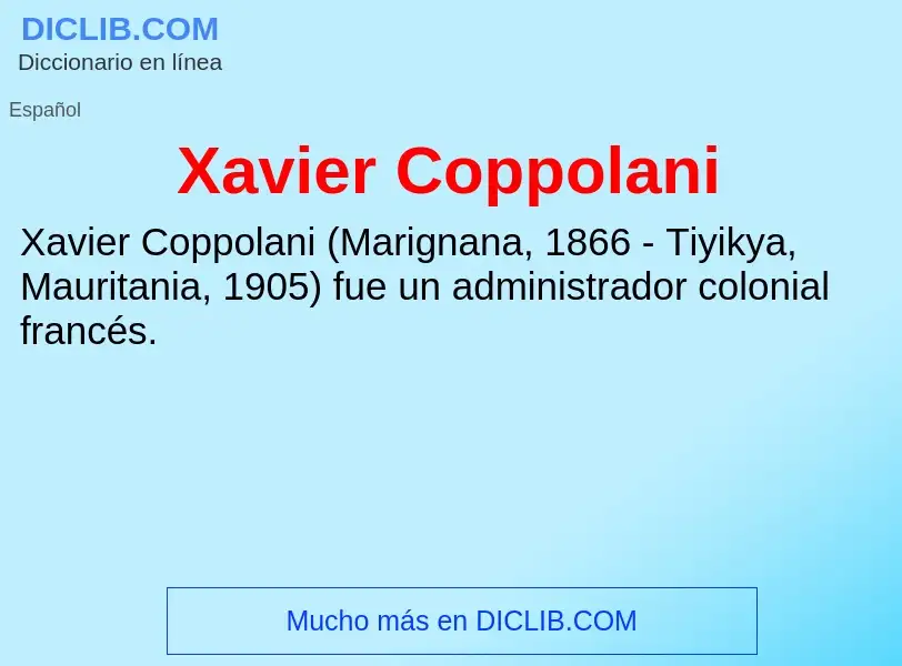 Τι είναι Xavier Coppolani - ορισμός