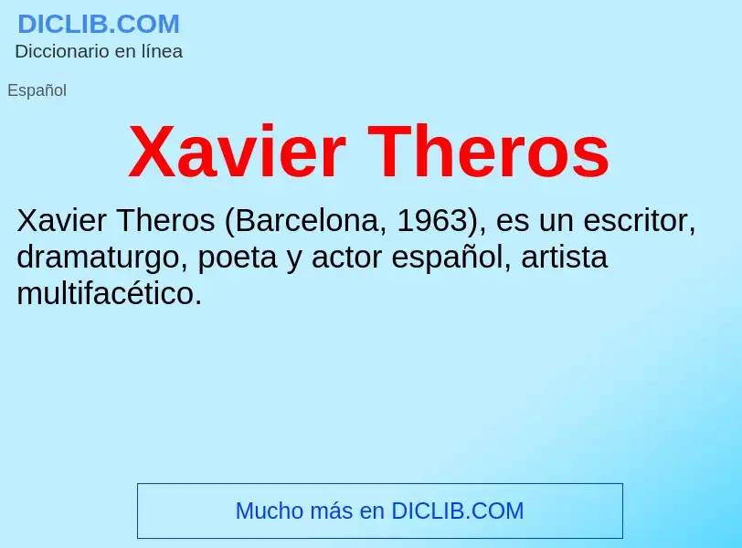 Τι είναι Xavier Theros - ορισμός