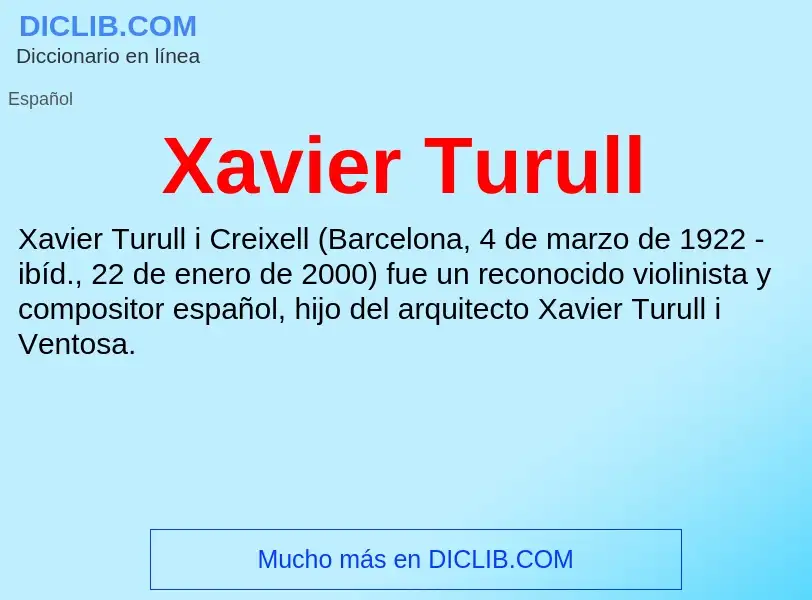 Τι είναι Xavier Turull - ορισμός