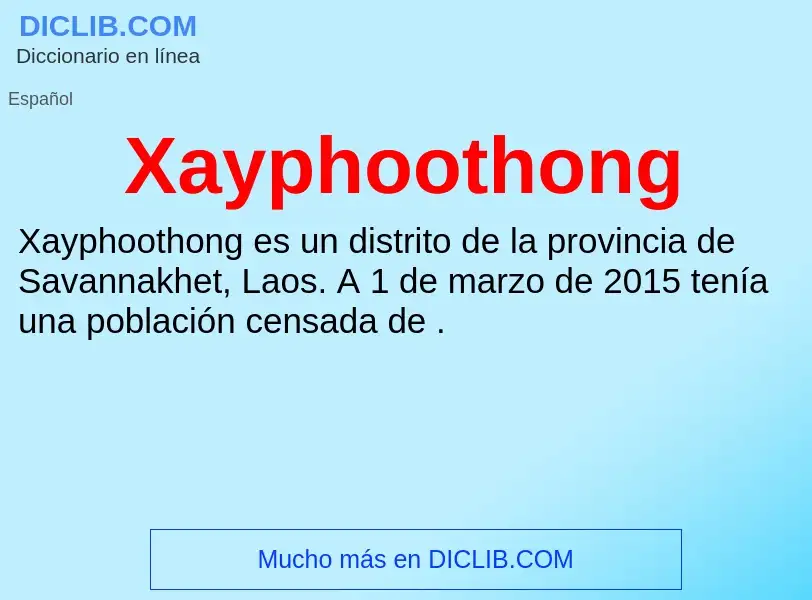 Τι είναι Xayphoothong - ορισμός