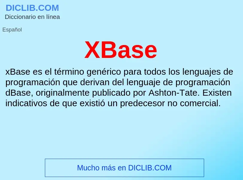 Qu'est-ce que XBase - définition