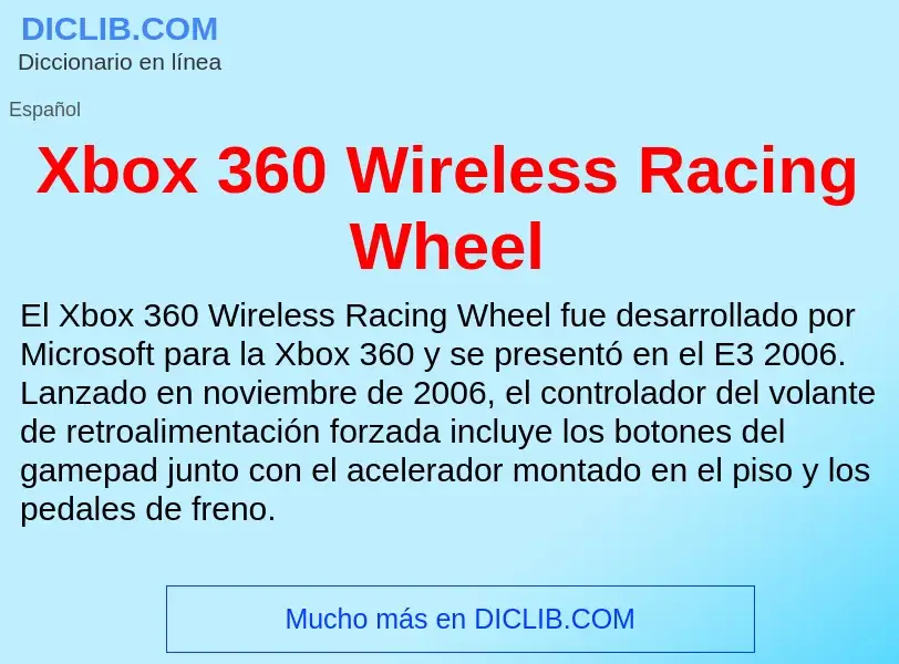 Τι είναι Xbox 360 Wireless Racing Wheel - ορισμός