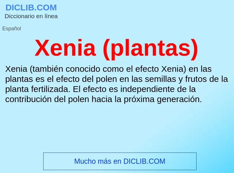 Τι είναι Xenia (plantas) - ορισμός