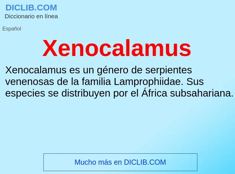 Τι είναι Xenocalamus - ορισμός