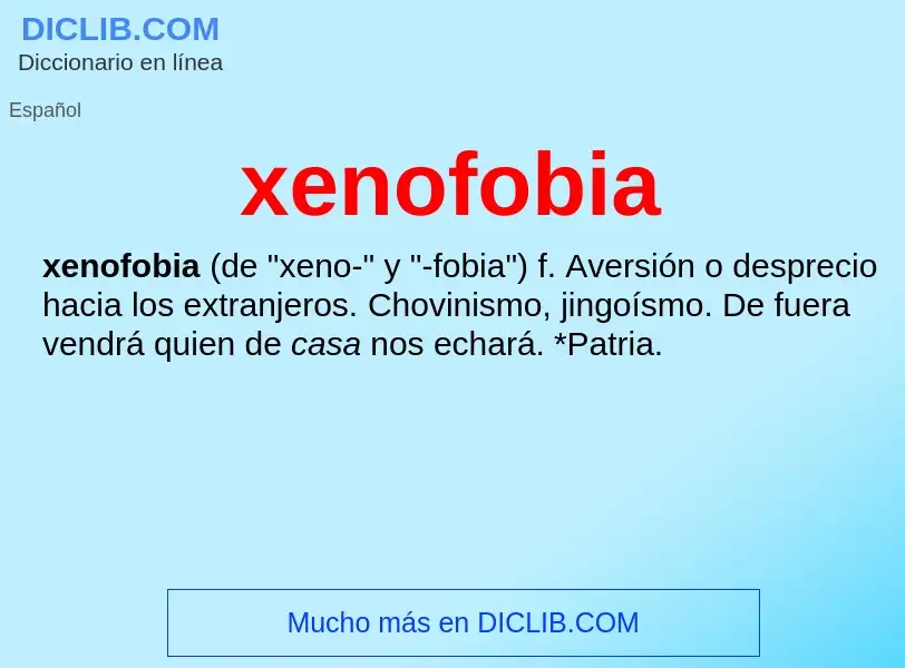 What is xenofobia - definition